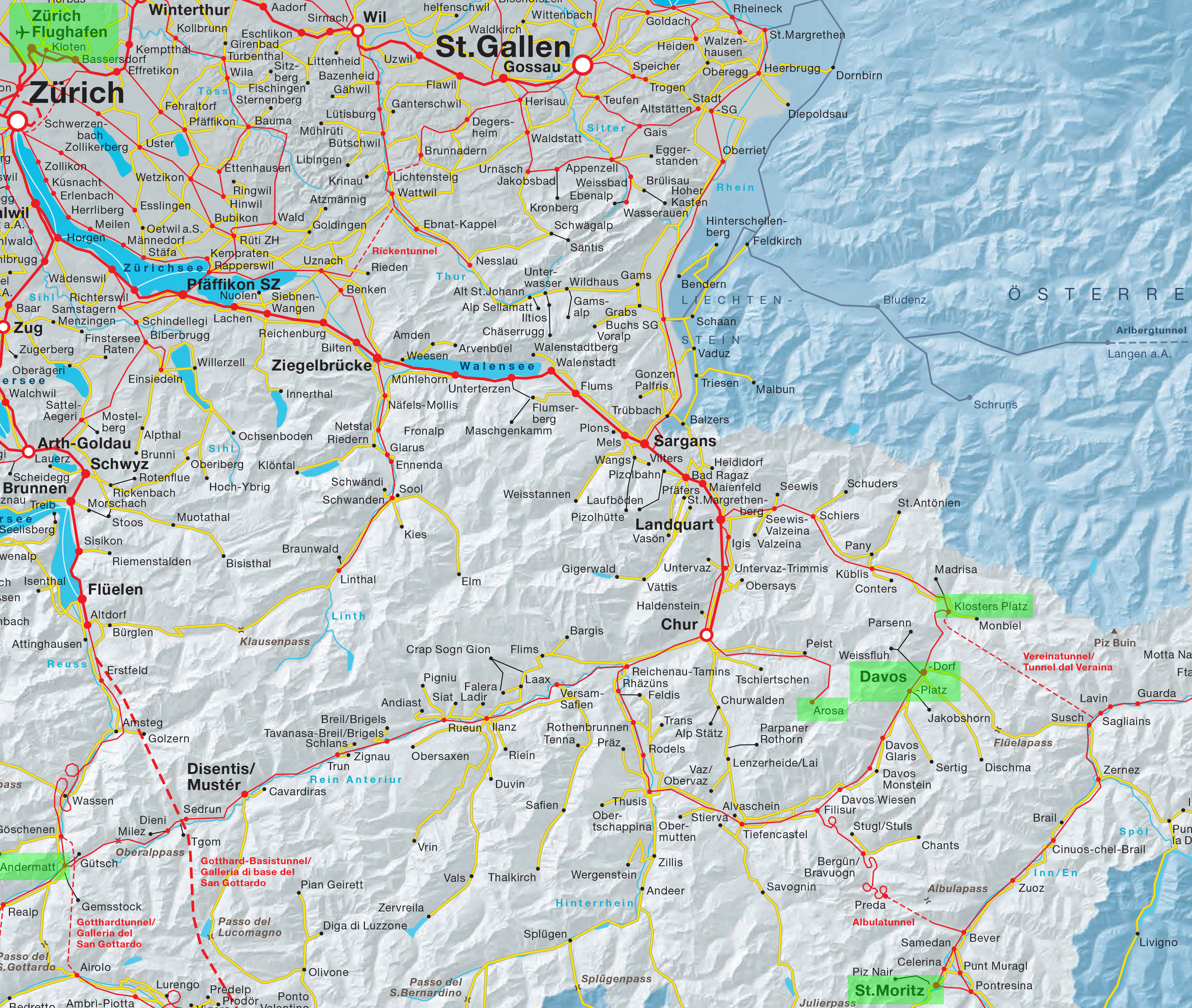 Zurich Airport to Davos, St. Moritz and Andermatt