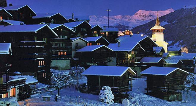 Grimentz at night